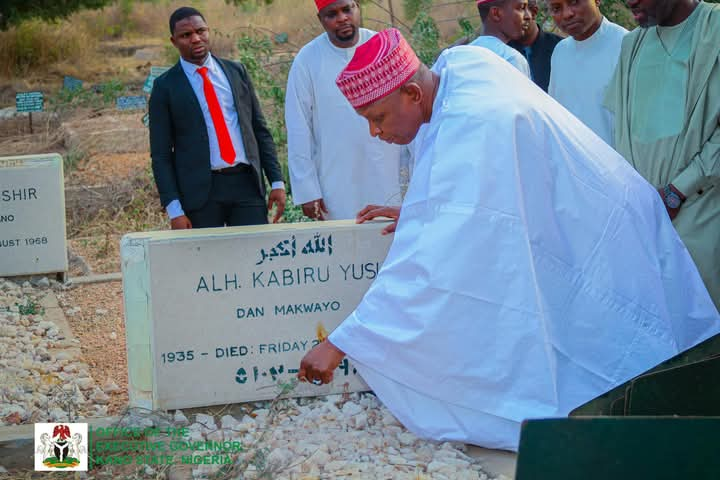 Kano Gov Commemorates Birthday With Heartfelt Visit To Father’s Grave