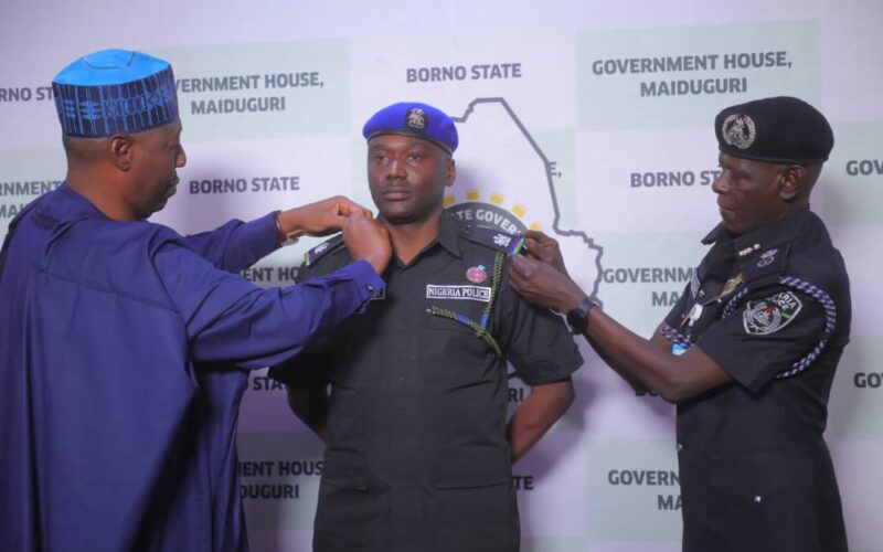 PHOTO: Gov Zulum Decorates His ADC With New Rank